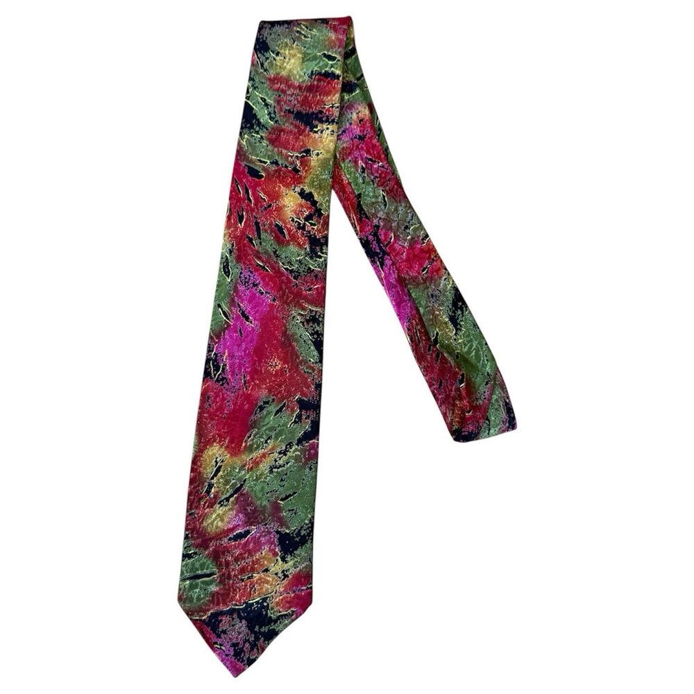 Vintage Classico New York Abstract Art Neck Tie Retro 90s Colorful Mens